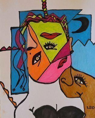 Leo Evans: 'grace', 2021 Mixed Media, Abstract. Six Mixed Media Abstract drawings of women I once knew. ...