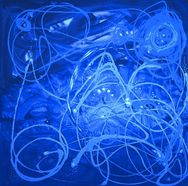 Artist Leo Evans. 'Neon 5 Blue' Artwork Image, Created in 2017, Original Photography Color. #art #artist