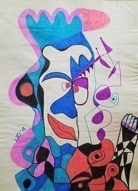 Leo Evans: 'number forty five', 2018 Marker Drawing, Abstract. Title: IT   Medium: Colored Sharpie on Artist Paper   Size: 18x 24   Artist: Leo Evans   Created: 06 23 2018   Style: AbstractSub Title: It claims to be President but is Un- presidential, Hears but donaEURtmt Hear, SeeaEURtms but donaEURtmt See, thinks but donaEURtmt Think, Speaks but donaEURtm...
