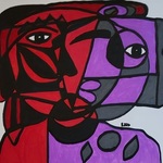 Red Black Purple And Gray, Leo Evans