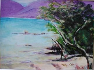 Patsy Mair: 'In the Shallows', 2005 Acrylic Painting, Seascape. Mangroves in the foreground grow thick in the shallows off Caribbean islands and give shelter to wild life among the roots and in the lush limbs of the trees; for some a haven and for others a playground to just enjoy the cool of the water while basking in the ...