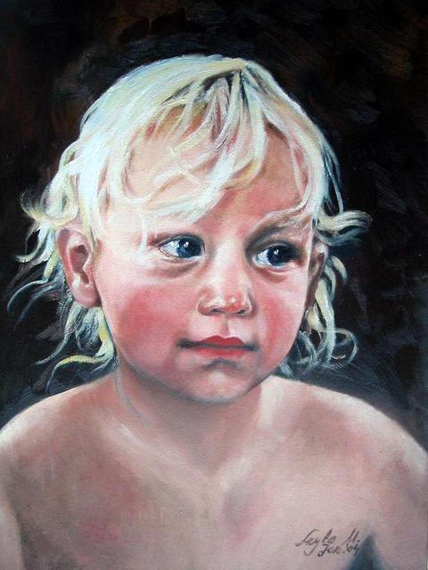 Artist Leyla Munteanu. 'Little Boy' Artwork Image, Created in 2004, Original Watercolor. #art #artist