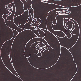 Lia Chechelashvili: 'Don Juan', 1993 Gouache Drawing, Love. Artist Description:   gouache on cardboard                                                          ...