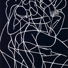 Lia Chechelashvili Artwork Illusion, 1990 Gouache Drawing, Minimalism
