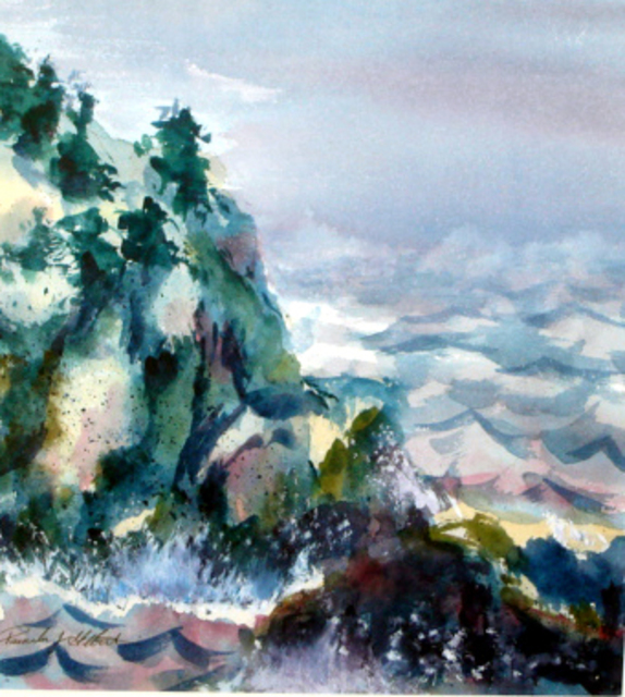 Artist Pamela Gilbert. 'Cliffs Of Monhegan Island' Artwork Image, Created in 2004, Original Painting Acrylic. #art #artist