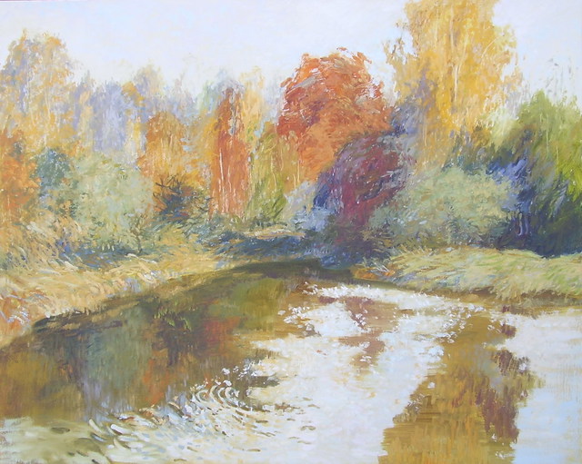 Artist Lea Liblik. 'Bathing In Autumn' Artwork Image, Created in 2010, Original Painting Oil. #art #artist