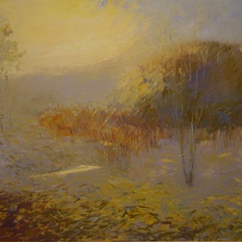 Lea Liblik: 'The Border of Light', 2010 Oil Painting, Landscape. 
