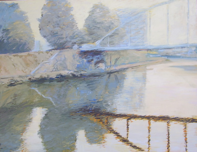 Artist Lea Liblik. 'Two Bridges' Artwork Image, Created in 2010, Original Painting Oil. #art #artist