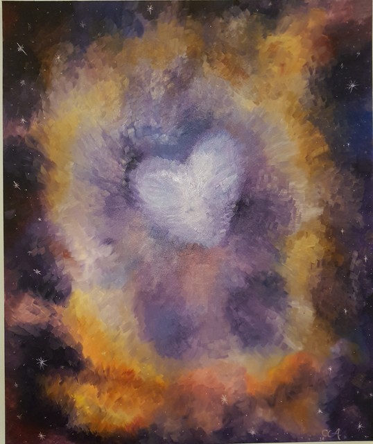 Cucu Corina  'The Heart Of Universe', created in 2021, Original Painting Oil.