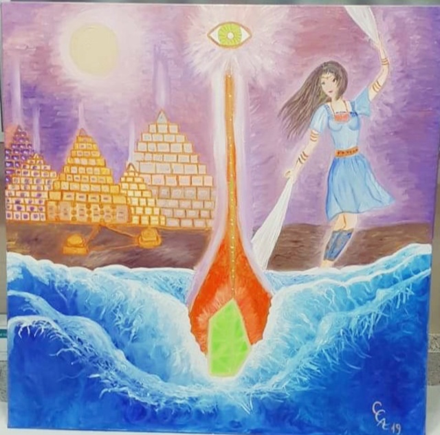 Artist Cucu Corina. 'The Return Of Atlantis' Artwork Image, Created in 2019, Original Painting Oil. #art #artist