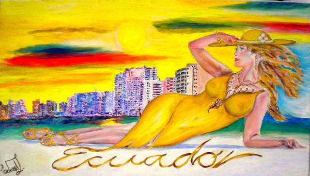 Artist Edward  Lighthouse. 'Lady In Yellow' Artwork Image, Created in 2017, Original Printmaking Woodcut. #art #artist