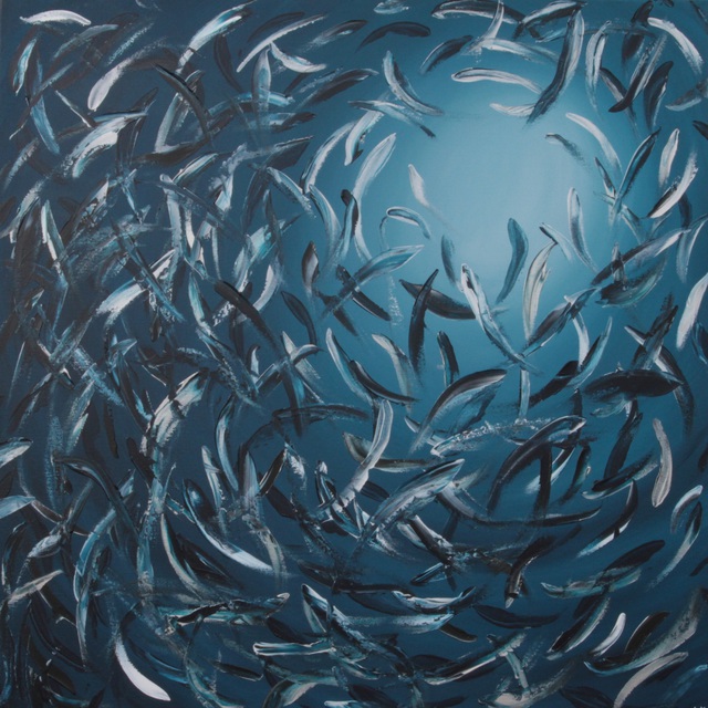 Lilu Owen  'Sardines ', created in 2014, Original Painting Acrylic.