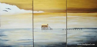 Linda Paul: 'Metaphor Contemporary seascape art on canvas set of 3', 2011 Giclee, Landscape. each canvas artwork in this set of three is 24