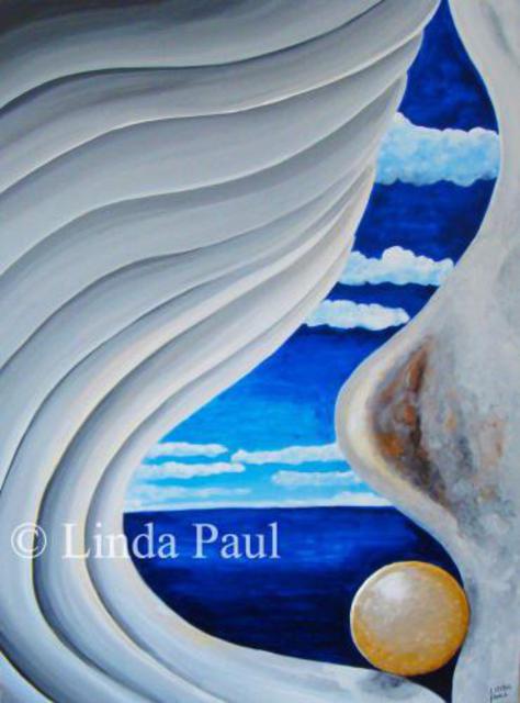 Artist Linda Paul. 'Mother Of Pearl By Artist Linda Paul ' Artwork Image, Created in 2013, Original Painting Tempera. #art #artist