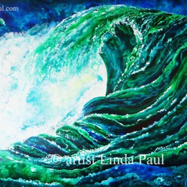 Ocean Waves large Original Painting By Linda Paul