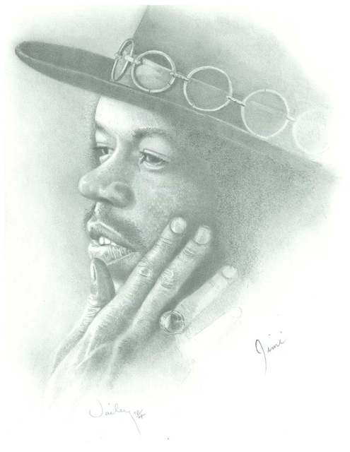 James Dailey  'Jimi Hendrix', created in 2010, Original Drawing Pencil.