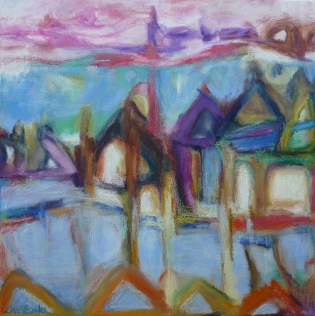 Lisa Reinke  'Abstract View Of Singapore Harbour', created in 2010, Original Pastel Oil.