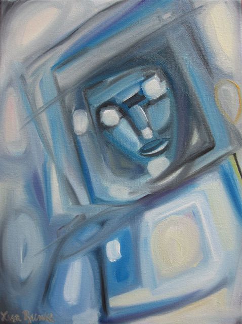 Artist Lisa Reinke. 'Spaceman' Artwork Image, Created in 2008, Original Pastel Oil. #art #artist