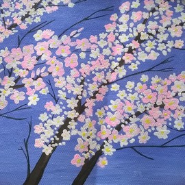 Reena Thomas Artwork Cherry Blossom, 2014 Acrylic Painting, Scenic