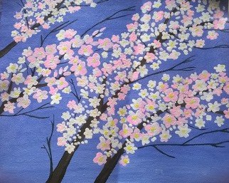 Reena Thomas: 'Cherry Blossom', 2014 Acrylic Painting, Scenic. 