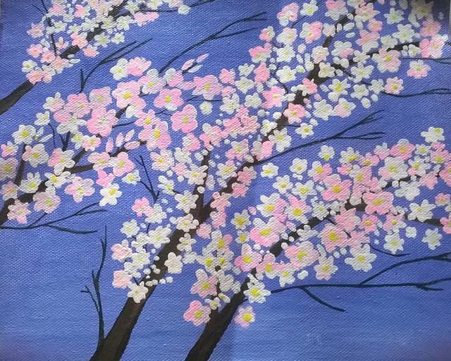 Reena Thomas  'Cherry Blossom', created in 2014, Original Painting Acrylic.