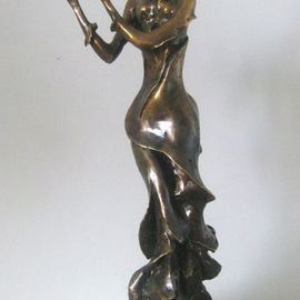 Liubka Kirilova: 'Music', 2014 Bronze Sculpture, Abstract Figurative. Artist Description: Music Divine melody of the Flute ...