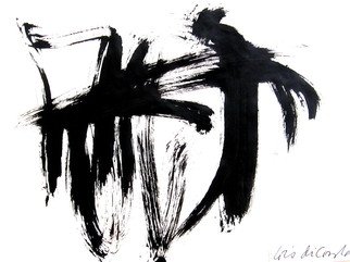 Lois Di Cosola: 'brush', 2010 Ink Drawing, Abstract. brush painting on paper ...