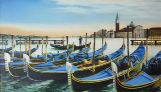 Igor Lomei: 'Venice', 2012 Oil Painting, Cityscape.  Boats in Venice ...