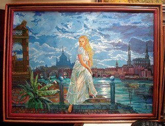 Vranceanu Aurelian: 'Under the sign of full moon', 2014 Oil Painting, Romance.      Under the sign of full moon- oil on canvas- 82x62cmm- - price 500 $ for info - tel +0040764800326 or +0040724633073 mail radu_ aurel2004@ yahoo. com  ...