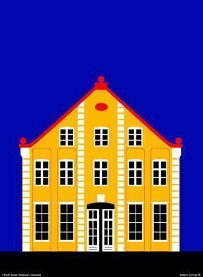 Asbjorn Lonvig: '7 North Street', 2006 Serigraph, Abstract.  7 North Street in Haderslev, Denmark. Haderslev was German until 1920. Print on canvas. Limited edition. Edition 100. Numbered and signed. ...