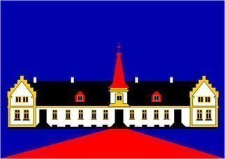 Asbjorn Lonvig: 'Agersboel Manor House', 2010 Serigraph, Abstract.                    For sale is 1 original inks on canvas, size: 84 x 59,4 cm ( 33. 1