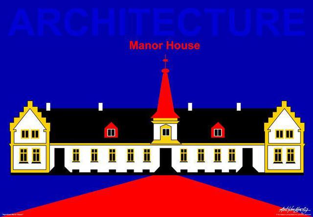 Asbjorn Lonvig  'Architecture Manor House', created in 2006, Original Painting Other.