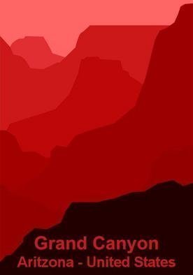 Asbjorn Lonvig: 'Arizona in Red', 2006 Serigraph, Abstract. Print on canvas. ...