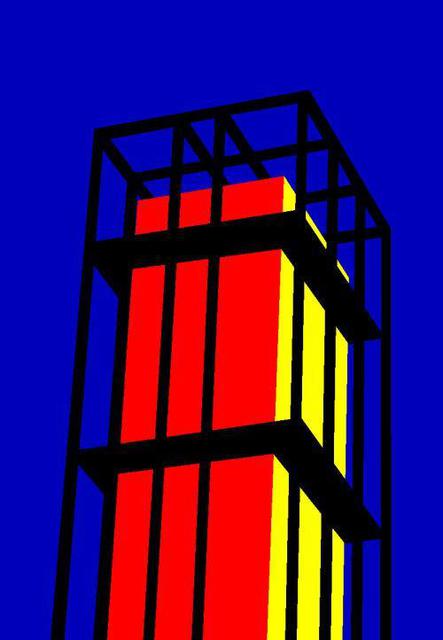 Artist Asbjorn Lonvig. 'Arne Jacobsen Tower Signed Print On Canvas' Artwork Image, Created in 2005, Original Painting Other. #art #artist