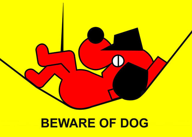 Artist Asbjorn Lonvig. 'Beware Of Dog' Artwork Image, Created in 2007, Original Painting Other. #art #artist