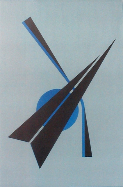 Artist Asbjorn Lonvig. 'Black Arrow Signed Poster' Artwork Image, Created in 2002, Original Painting Other. #art #artist