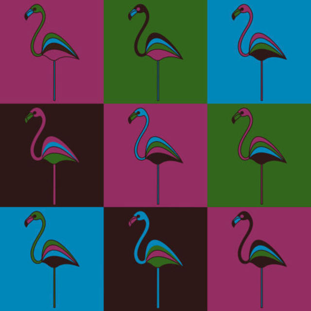 Asbjorn Lonvig  'Carnival At The Zoo 9 Flamingos', created in 2009, Original Painting Other.