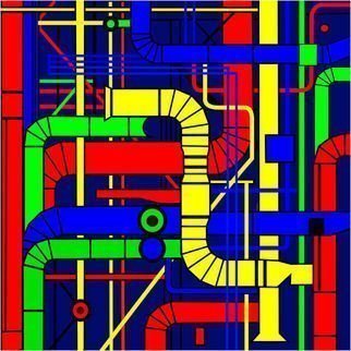 Asbjorn Lonvig: 'Centre Pompidou', 2010 Serigraph, Abstract.                                                For sale is 1 original inks on canvas, size: 84 x 59,4 cm ( 33. 1i? 1/2 x 23. 4i? 1/2) , price is US$ 8,632.For sale is furthermore 210 exclusive fine art prints numbered and signed archival inks on cotton, that is on Hahnemi? 1/2hle Museum Etching 350gsm fine art...