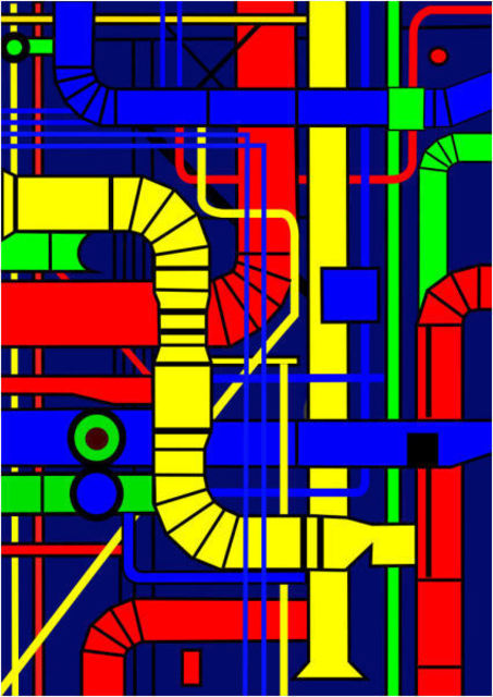 Artist Asbjorn Lonvig. 'Centre Pompidou Right' Artwork Image, Created in 2010, Original Painting Other. #art #artist