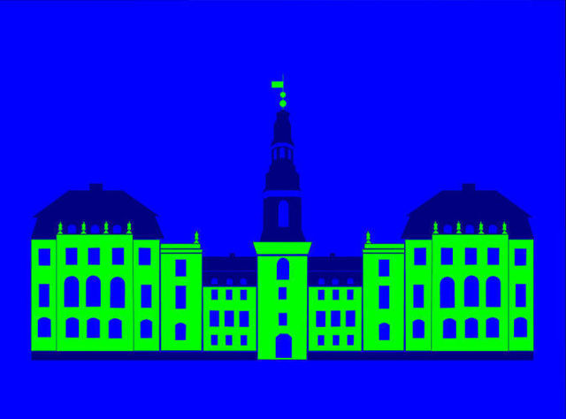Asbjorn Lonvig  'Christiansborg Palace Green', created in 2006, Original Painting Other.