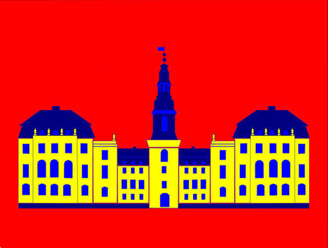 Asbjorn Lonvig  'Christiansborg Palace Yellow', created in 2006, Original Painting Other.