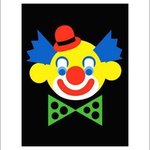 Clown with printed passepartout By Asbjorn Lonvig