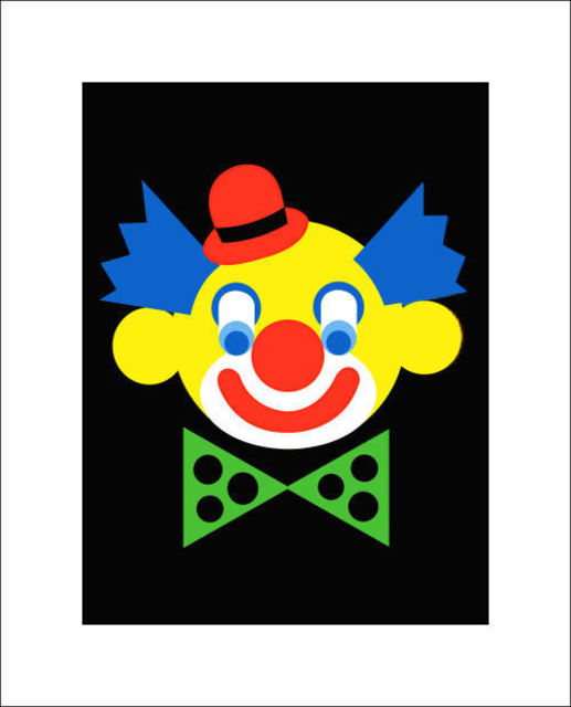 Asbjorn Lonvig  'Clown With Printed Passepartout', created in 2006, Original Painting Other.