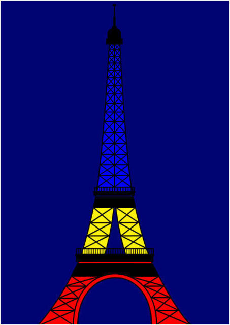Artist Asbjorn Lonvig. 'Colorful Eiffel Tower' Artwork Image, Created in 2010, Original Painting Other. #art #artist