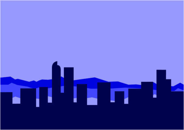 Asbjorn Lonvig  'Denver Skyline', created in 2010, Original Painting Other.