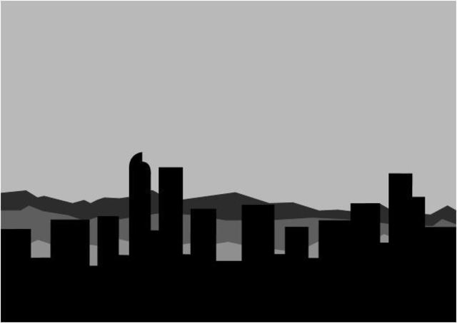 Artist Asbjorn Lonvig. 'Denver Skyline Grey' Artwork Image, Created in 2010, Original Painting Other. #art #artist