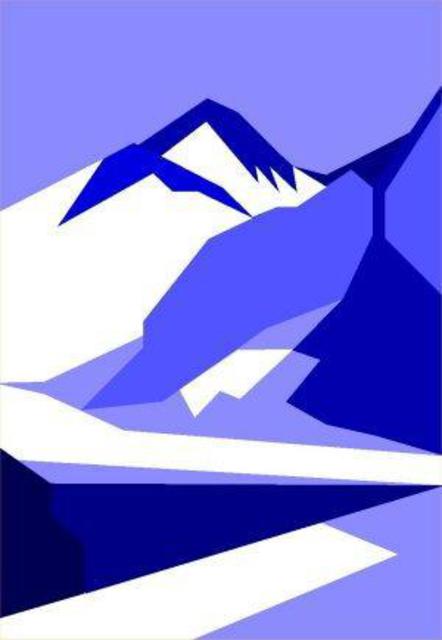 Artist Asbjorn Lonvig. 'Everest Blue Signed Print On Canvas' Artwork Image, Created in 2005, Original Painting Other. #art #artist