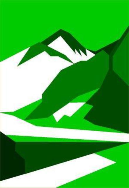 Artist Asbjorn Lonvig. 'Everest Green Signed Print On Canvas' Artwork Image, Created in 2005, Original Painting Other. #art #artist
