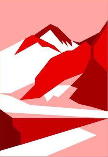 Asbjorn Lonvig  'Everest Red Signed Print On Canvas', created in 2005, Original Painting Other.