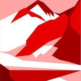Everest Red Signed Print on Canvas By Asbjorn Lonvig